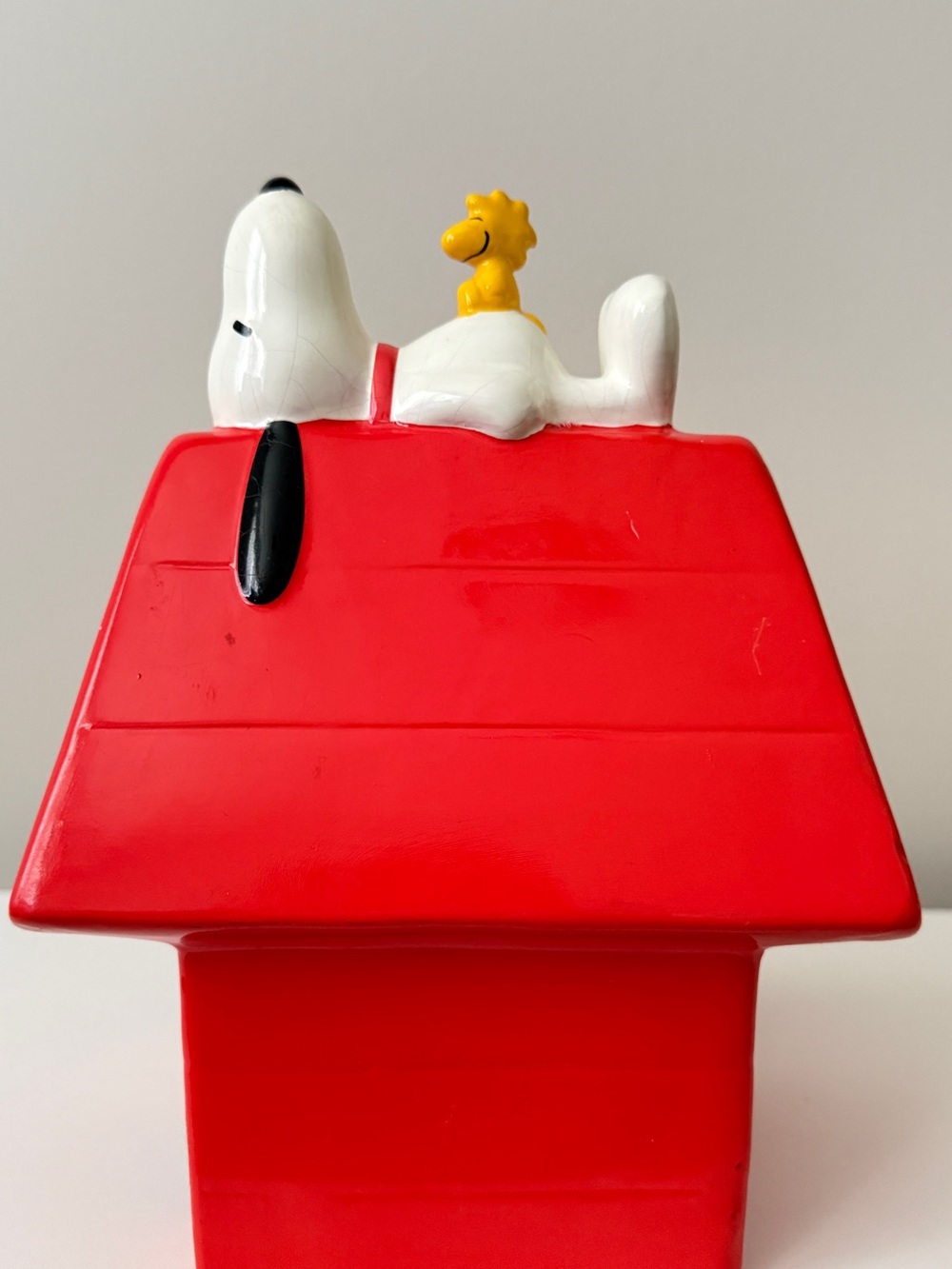 Snoopy & Woodstock Ceramic on Red Doghouse Figurine